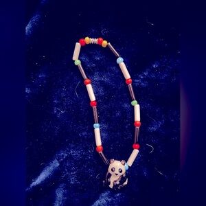 Vintage Flying Colors Ceramic Panda Bear Necklace